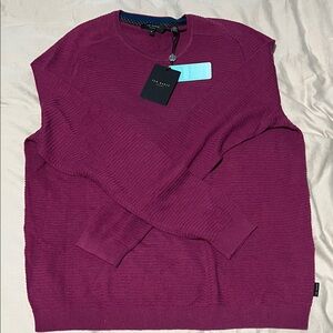 Ted Baker Men's Rich Plum Crewneck Sweater